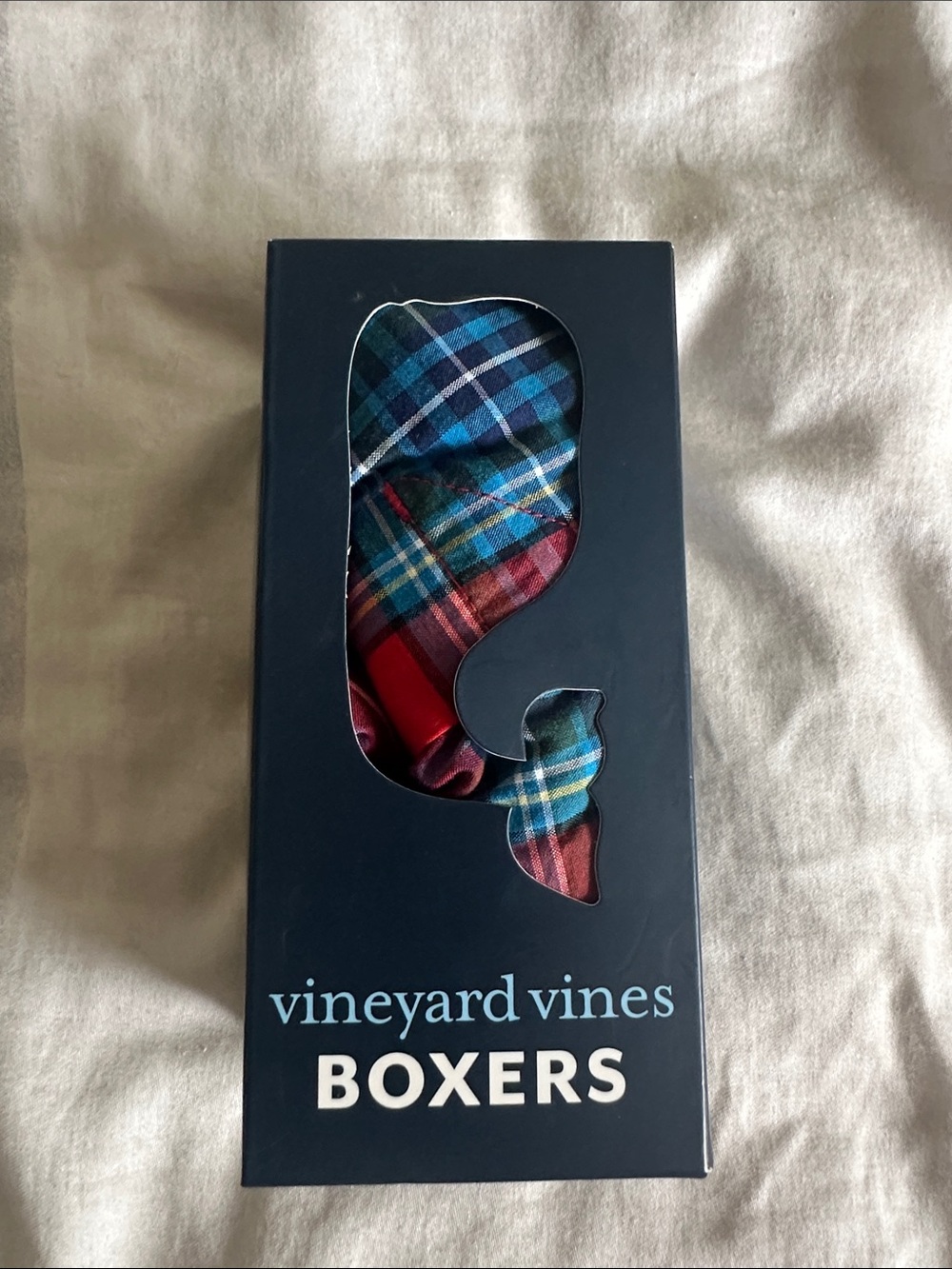 Vineyard Vines Men’s Walker Point Plaid Cotton Boxers Medium New W Tags Red Blue